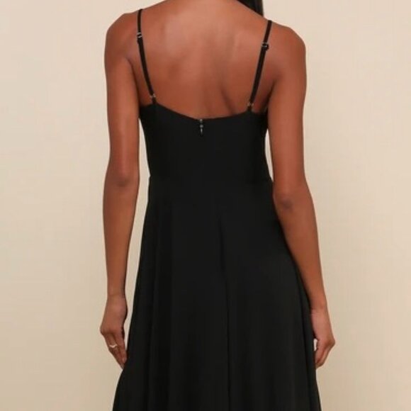 Lulus Cause For Commotion Black Pleated Bustier Maxi Dress - Size XL - Picture 4 of 4